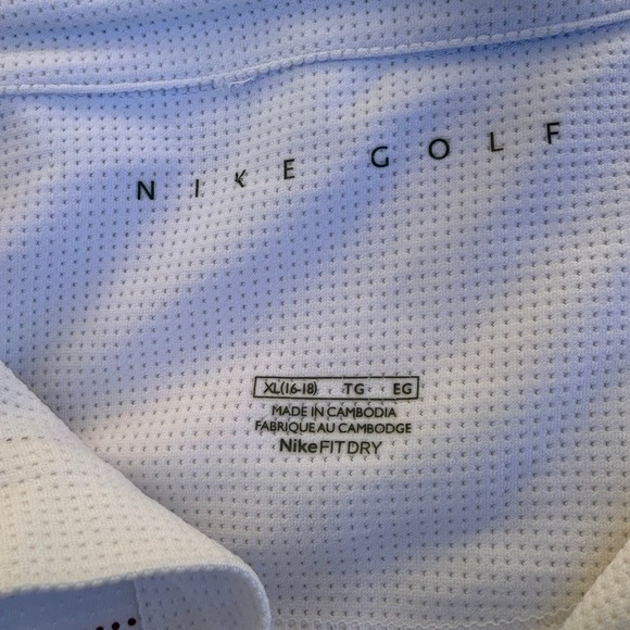 Nike Golf Long Sleeve Polo Shirt Women XL EG White Red Stripe Dri-FIT - Picture 4 of 5